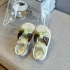 Sandals Children for Girls Summer New Simple Cute Bow Baby Princess Open-Toe Beach Shoes Kids Come confortevole Sole morbida H240504