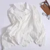Polos féminins 2024 Printemps automne Vêtements de femmes à manches longues Fashion Broidered Printing Sequin Greasted Casual Shirt Ladies Vintage Top