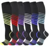 Socks Hosiery Compression Socks Tube Socks 15-20 Mmhg Unisex Black Series s Striped Elastic Outdoor Prevent Varicose Veins Reduce Fatigue Y240504