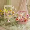 Geschenkverpackung 5pcs Handheld Blumenkörbe tragbare wasserdichte Papierboxen Hochzeitsstrauß Verpackungen Party