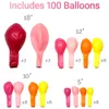 Party -Dekoration 100pcs Pink Fuchsia gelbe Orangenballons Garland Erz Kit Latex Ballon Mädchen Geburtstag Babyparty Weddding