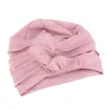 Berets Pretied Scarf For Women Cotton Hat Chemotherapy Head Headscarf Turban Sleep (Pink)