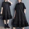 Robes de fête japonais style coréen patchwork comestible arbre chic fille noire d'été robe d'été robe street fashion femmes décontractées midi