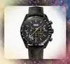 Subkies werken Big Mens Quartz horloges stopwatch gat leer nylon riem Japan Quartz beweging sportpiloot chronometre groothandel mannelijke geschenken polshorloge