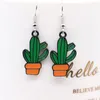 Orecchini per borchie Fashion singoli cactus design in metallo femmina pianta femmina strumenti geometrici grandi