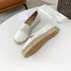 Luxury Women Loafer Espadrille Designer Shoes Lace Loafers Low top Sneakers Ye Wedding Eaey Dress Shoe Printing Trainers Soft Straw Weaving Size 35-40