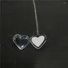 Pendant Necklaces Sublimation Blank Locket Po Pendants Stainless Steel Chains Both Sides Are Smooth For Valentine's Day 20pcs/lot