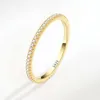 Mode Original 100% 925 Sterling Silver Band Rings Frauen Hochzeit Schmuck Geschenk Klassiker Simuliertes Platin -Diamant CZ Ring
