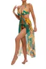 Mulheres femininas Mulheres de duas peças Micro biquíni com malha Long Dress Coverp ups Swimsuith fêmea de praia vintage roupas de banho