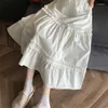 Faldas elegantes ruffle blanco falda larga mujer club de fiesta de pasteles dulces de la cintura altas femeninas jupe streetwear verano t870