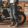 Calça de calça de jeans masculina motocicleta cortada com bolsos calças de cowboy masculino para homens lavados roupas clássicas de outono de outono spring xs