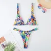 Frauen Badebekleidung sexy Blumendruckdreieck Bikini 2024 Frauen Badeanzug weiblich Tanga Bikinis Set Brazilian Strandbekleidung Badeanzug Biquini