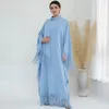 Ubranie etniczne sukienka kaftan marokańska kaftan muzułmańskie islamskie Dubaj Turkish Abaya Tassel Evening Party Ramadan Eid Arabski szat