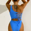 Arxipa Bikinis Sexy Swimsuit One Piece para Mulheres Alta Colo