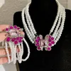 Choker Draweye Crystal Pearls Collier Fomen Femme Billard Vintage Médiéval Bijoux multicouches Elegant Collares Para Mujer