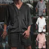 Men's Shorts 2024 Europe And The United States Short Sleeve Cotton Linen Loose Leisure Suit Holiday Wear