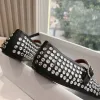 Designer schoenen dames sandalen Mary Jane Ballet Crystal Diamonds Flats Round Teen Rhinestone bezaaide gesp gespierde Luxuremerk Leer Casual schoenen Formele schoenen