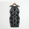 413 XL 2024 Milan Runway Dress Spring Summer Mouwess Crew Neck Vest Dresses Damesjurk Mode Hoogwaardige DL