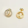 1V Designer Earrings Top Quality Jewelry Women's Diamond Letter Full Diamond Stud Earrings Pendant Earrings Wholesale Gifts for Girlfriends and Wife B0169 B0184