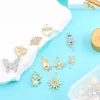 Charms 10pcs handgefertigte Halskette Ohrringe Anhänger Liebe Blumen Schmetterling Strasssteine DIY -Schmuck Erstellen Erkenntnisse