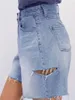 Denim de shorts femininos para mulheres roupas vintage cortadas jeans verão 2024 azul angustiado Jean rasgado y2k