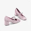 Dress Shoes Marie Janes High Heels Bow Sandalias De Mujer Verano 2024 Ballet Crystal Zapatos Tendencia Lolita Chunky Slides