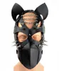 BDSM Fetish Leather Mask voor mannen Vrouwen Verstelbare cosplay unisex bdsm bondage riem beperkingen slave fetisj maskers paren seksspeelgoed Q2153226