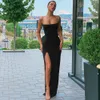 Красное без рукавов Slit Sexy Maxi Long Dress 2024 Summer Women Fashion Club платье элегантное наряды Bodycon Black Pure Clothing