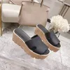 Designer de luxe femme cale de coin pantoufle eze sandal fashion plage chaussures en cuir slipper véritable cuir brun noir blanc orteil ouvert