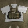 Hiphop Bulletproof Vest Graphic T koszule Y2K Tops Drukuj 11