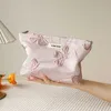 Organisateur cosmétique Arc rose pour les femmes Mariage Sac à grande capacité Cosmetics Sac de rangement portable Portable Bagure de toilette Cased