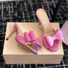 Topkwaliteit roze boog zijden mach mach Stiletto hoge hakken slippers snippers strass sandalen kitten hakken muilezels luxe ontwerper hakken avond feestschoenen fabrieksschoenen schoenen