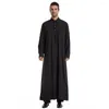 Vêtements ethniques Arabie Dubaï Hommes saoudiens Robe à manches longues musulmanes Jubba thobe islamique Ramadan Caftan Dishdasha Robe Middle East Kaftan