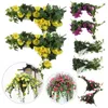 장식용 꽃 2pcs 인공 꽃 홈 발코니 시뮬레이션 된 아침 덩굴 글로리 플라스틱 가짜 t7z6
