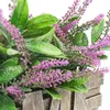Fleurs décoratives plante en pot artificiel lavendar pour bureau de bureau faux vert avec pot en bois fausse jardin de jardin ki
