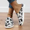 Terlik Kadınlar Yaz Yuvarlak Kafa Büyük Boyut Düz Alt Sandalet Tembel Tuval Ayakkabıları Plus Flats Zapatillas de Estar Por Casa
