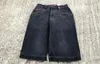 JNCO Shorts Y2K Hip Hop Retro Schädel Stickerei Denim Gym Baggy Jeans Schwarze Hosen hoher Taille Herren Basketball kurz 240426