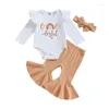 Kleidung Sets Baby Girl 1. Geburtstag Kleidung Erste Reise um die Sonne Strampler Bell Bottom Hose 3pcs Kuchen Smash -Outfit Set Set