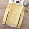 Men's Sweaters Cotton Men Sweater V-Neck Cold Resistant Pullovers Shirt Korean Clothes Long Sleeve High-End Jumpers Knitting Tops
