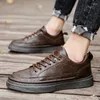 Chaussures décontractées baskets masculines Qualité en cuir hommes All-Match Trend Business épais pour waterpoof cheville sneaker taille 39-44