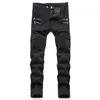 Mens cykel jeans cykelbyxor armé grön motorcykel high end mode rak fit casual denim 240422