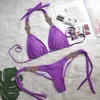 Costumi da bagno femminile sexy sexy araccia viola cristallo diamante bikini 2024 costume da bagno femminile femmina set di rhinestone set brasiliano costume da bagno brasiliano