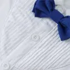 Set di abbigliamento per bambini abiti formali set camicia cortometraggi per tute con fiocco 3 pezzi per bambini abita per bambini estate 1-6y