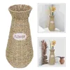 花瓶の床の花瓶の飾り織られた花の容器装飾的なポータブルバスケットストローオフィス世帯
