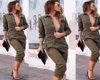 Women039s Jumpsuits Rompers Fashion Cargo Jumpsuit Buckle Belt Military Romper Front Zip Rands Overalls Green Female Long S1443175