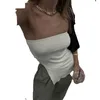 Skirts 2024 Spring/Summer Women's Irregular Split Knitted Bra Vest