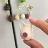 8st Creative Kyle Magnet Decor Set Mini Ceramics Vase DIY Simulation Flower Bonsai Home Decoration 240429