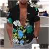 Herren -Hemdhemden Hawaiian Tropical Herren Shirt Kurzärmeligblummuster 3D Beach und Urlaub 2023 Sommersammlung 5xl Drop de dhpkf
