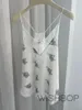 Tanques de mujer Mujer blancos flores impresas Camisole Camisole V Lace bordado Correos delgados Copias de moda para el verano 2024 Damas