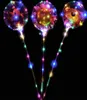 24 inch helium transparante LED -ballon flitsende boboballoon met stickers cartoon ballonveren glitters voor festival decora9978320